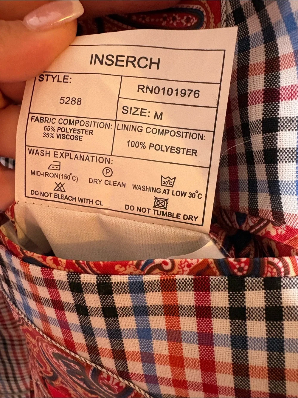 {NEW} INSERCH Men's Multicolor Check Sport Blazer - Red & Blue Plaid M